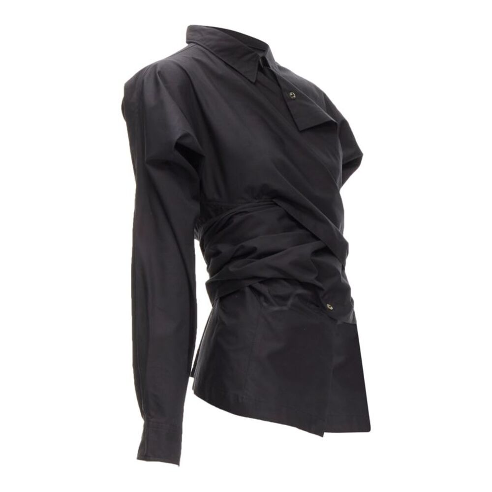 Comme Des Garcons Vintage 1980'S Deconstructed Wrap Bias Placket Cutout Shirt M - Picture 4 of 7